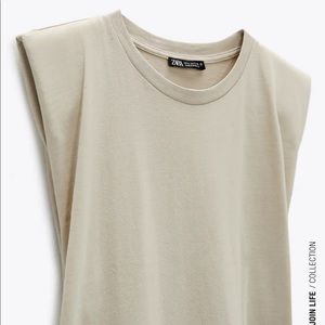 Zara Shoulder Pad T-Shirt Dress